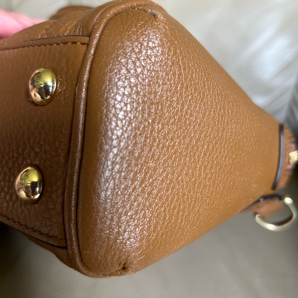 Vera Bradley Leather Quilted Mini Marlo Crossbody Saddle Brown - Picture 5 of 16